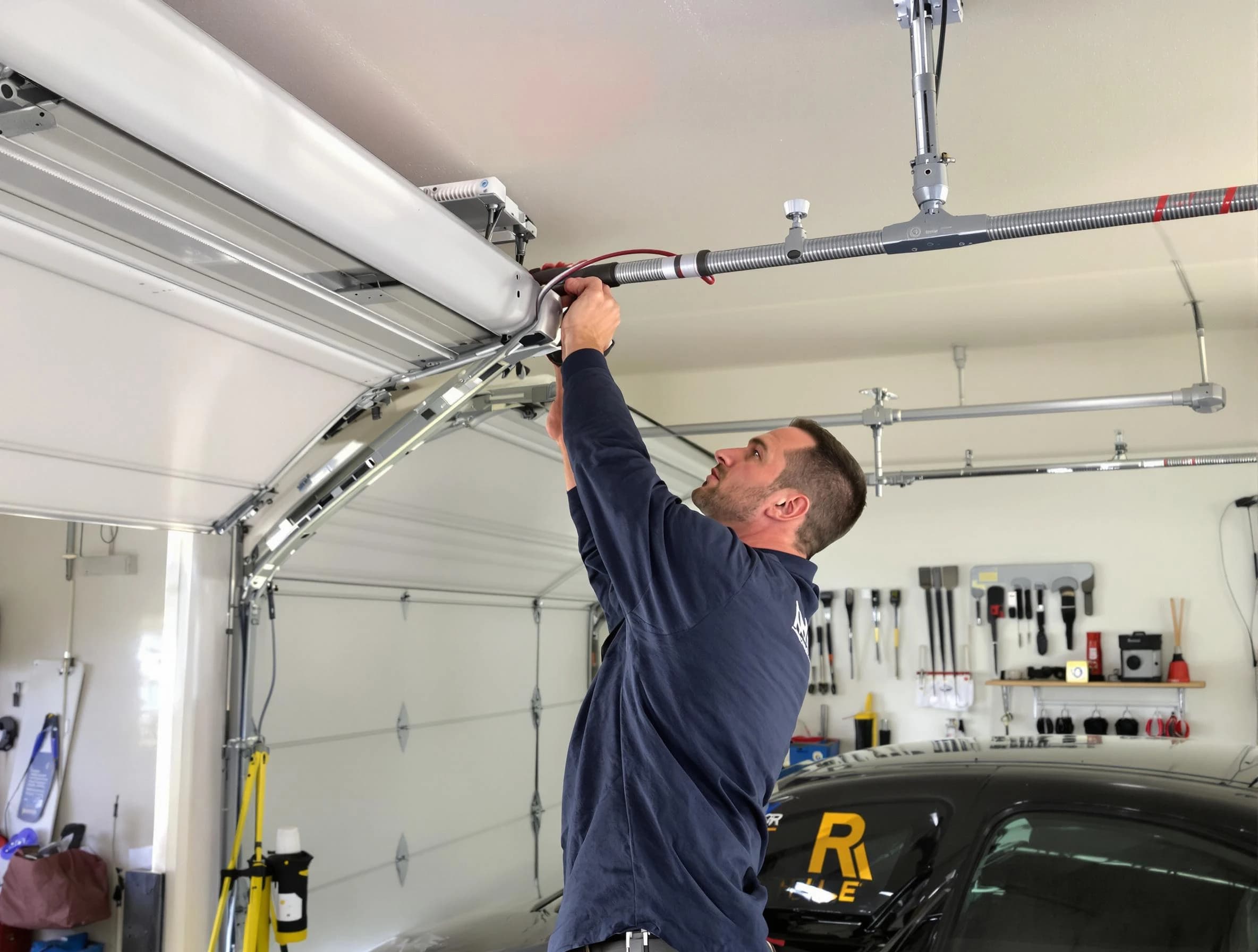 Ramapo Garage Door Repair technician performing garage door cable repair in Ramapo