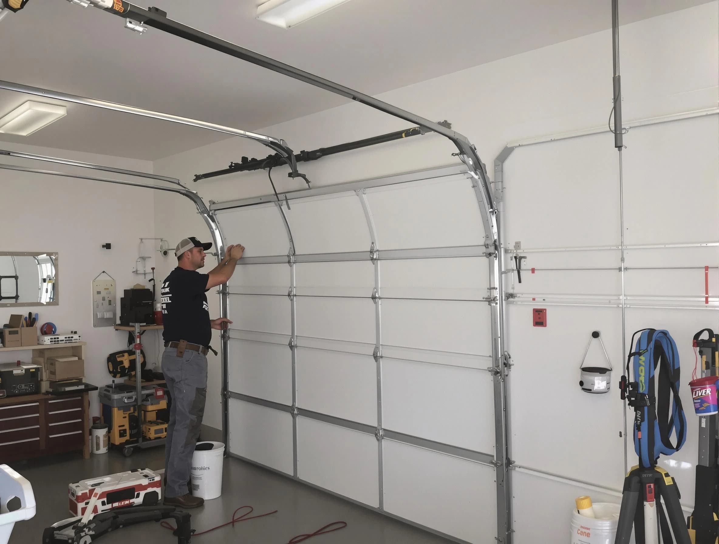 Ramapo Garage Door Repair team installing new garage door in Ramapo
