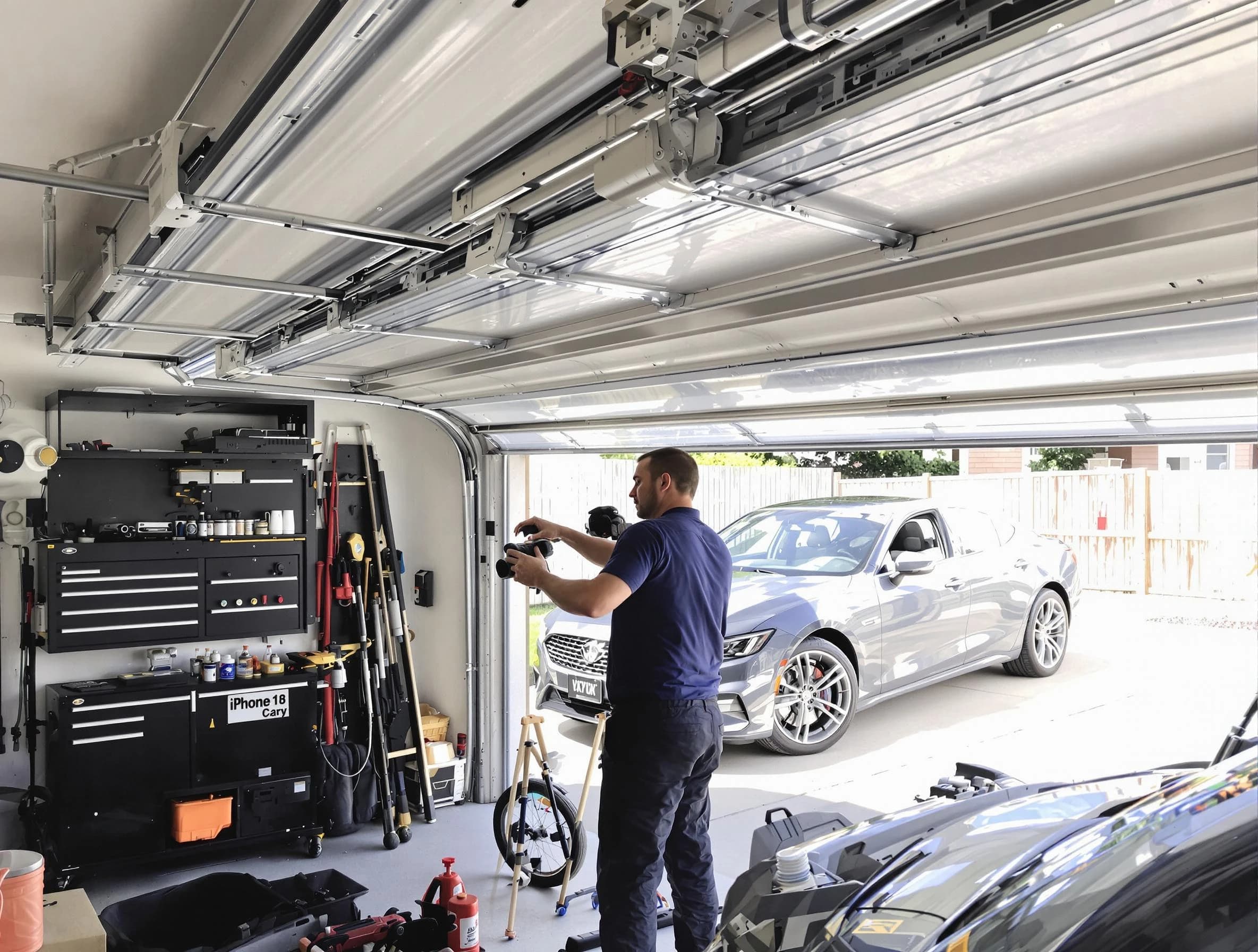 Ramapo Garage Door Repair technician fixing noisy garage door in Ramapo