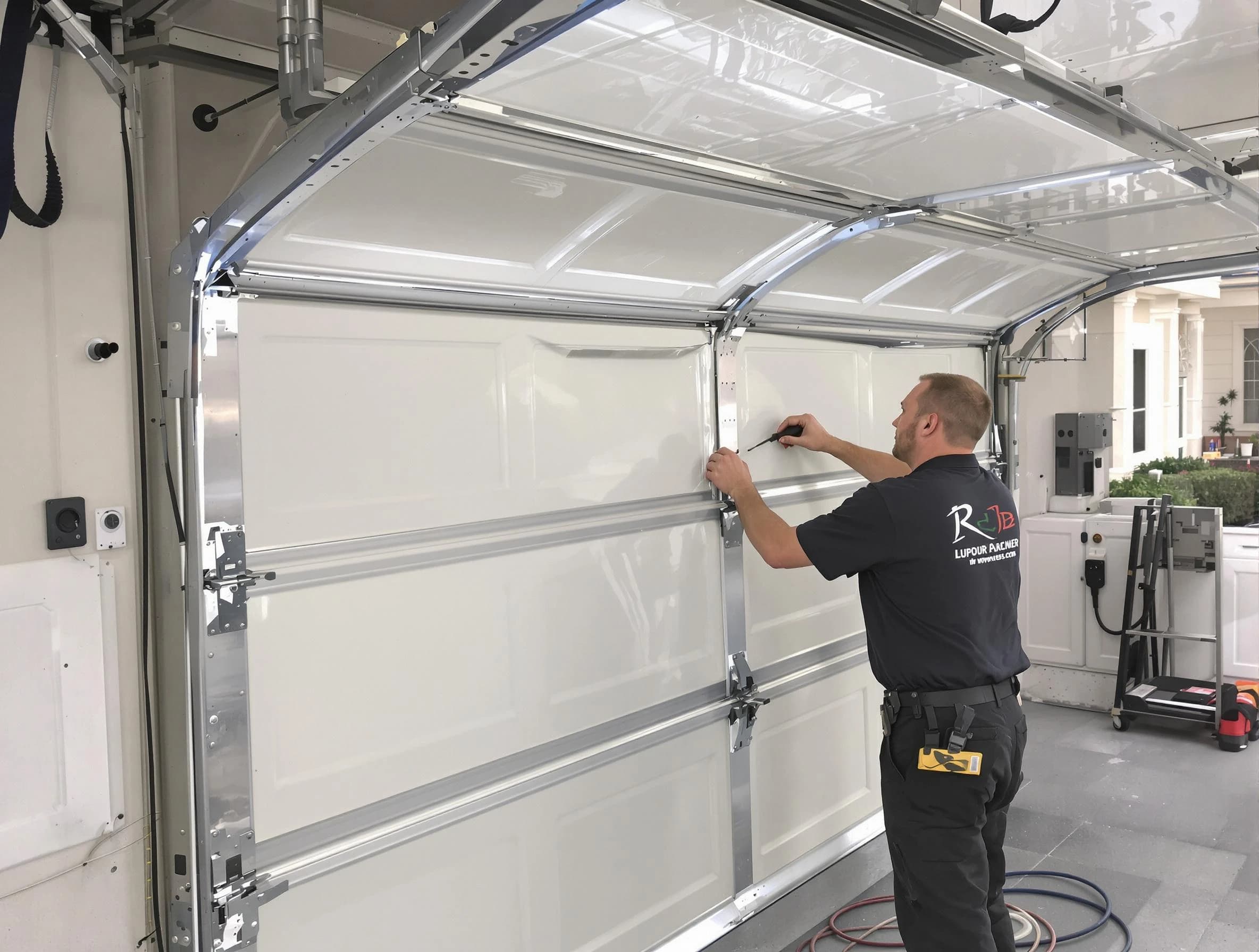 Ramapo Garage Door Repair professional performing panel repair in Ramapo