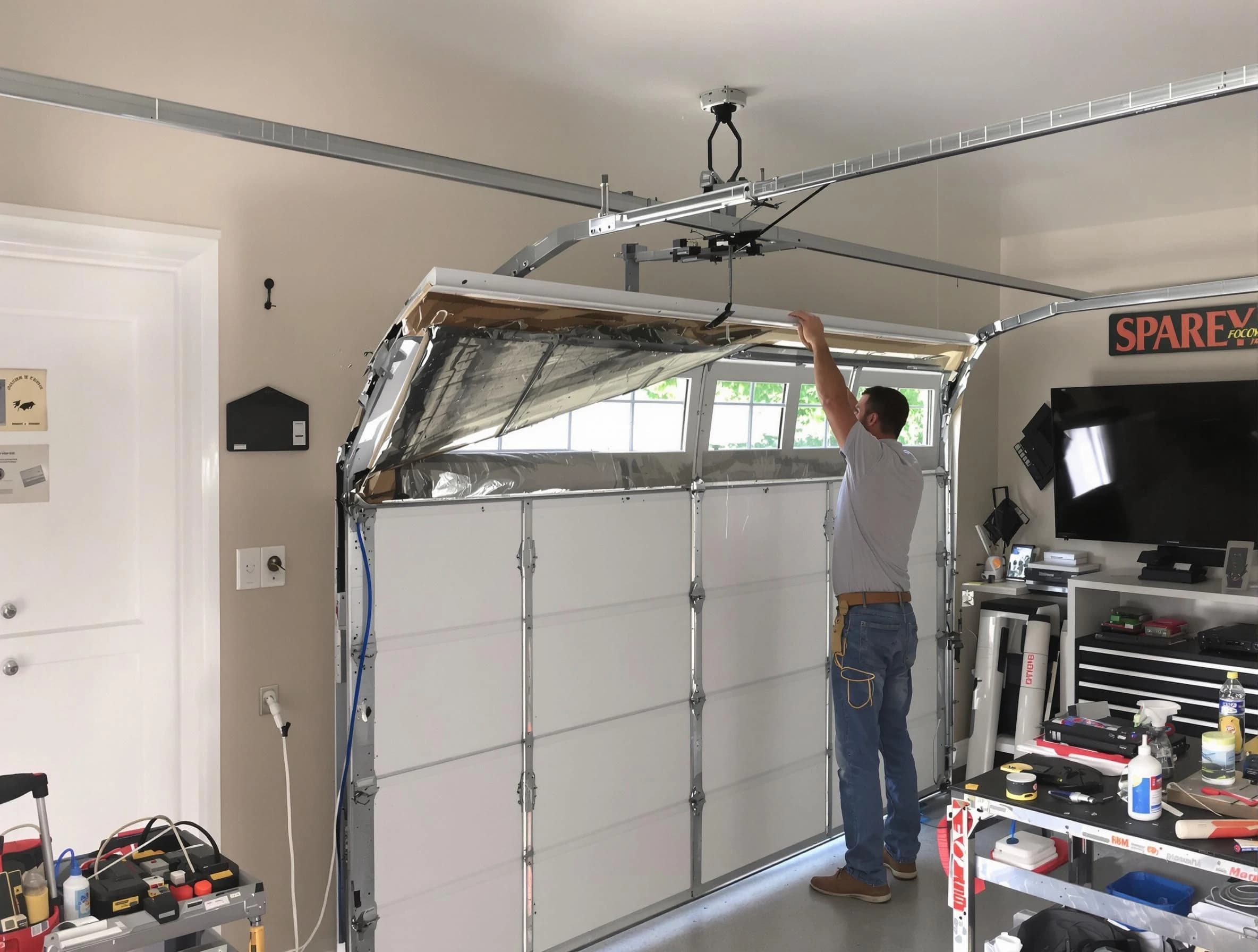 Garage door section replacement by Ramapo Garage Door Repair in Ramapo