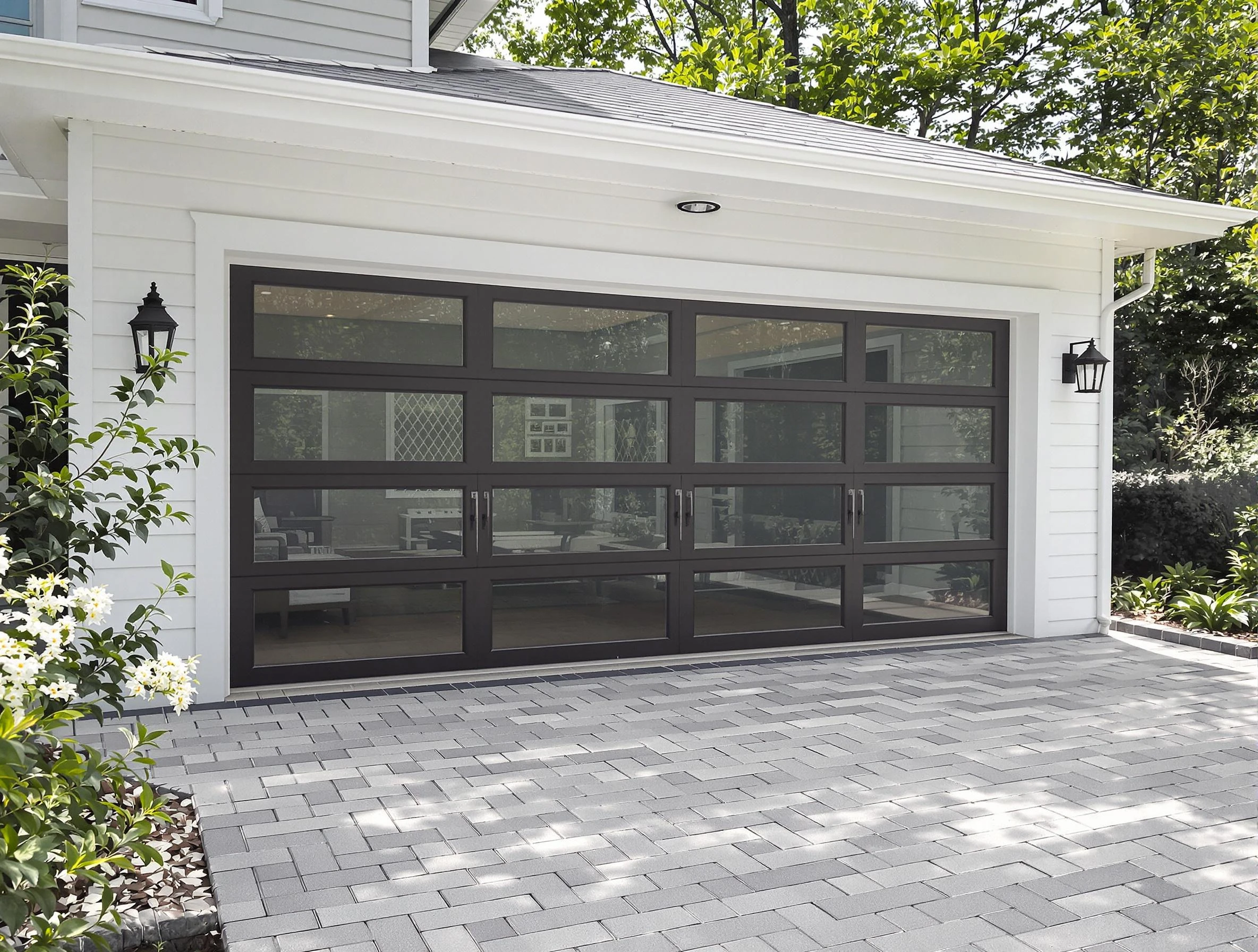 Ramapo Garage Door Repair design specialist presenting custom garage door options to Ramapo homeowner