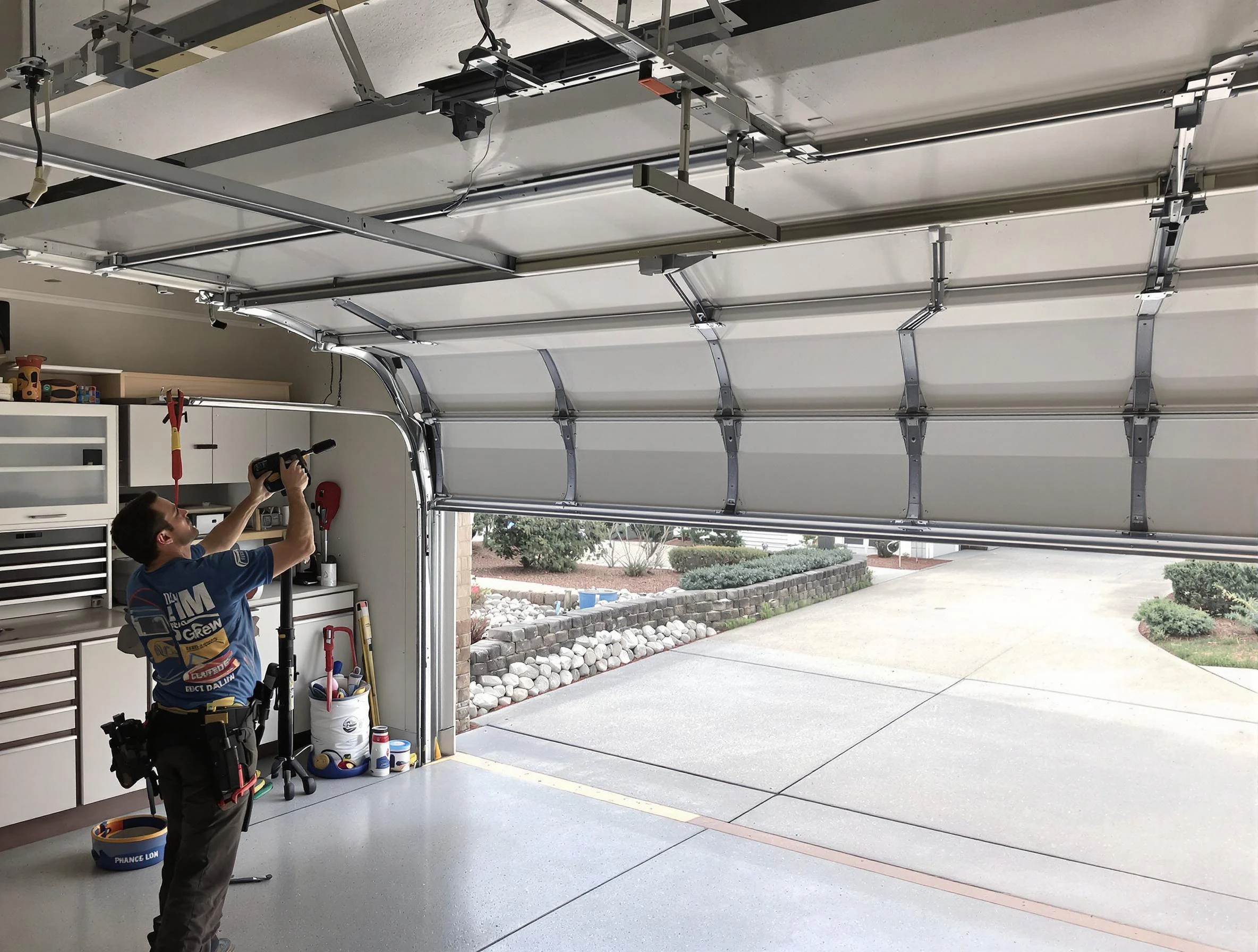 Garage door track repair service by Ramapo Garage Door Repair in Ramapo